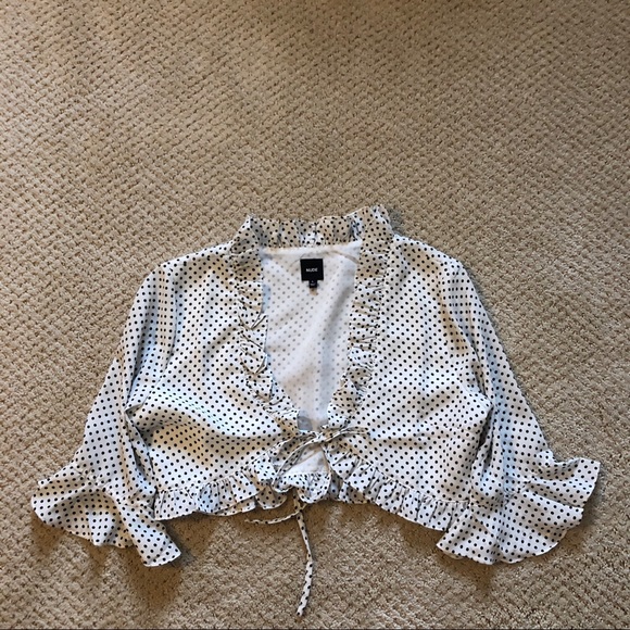 GREY BANDIT polka dot tie top - Picture 3 of 3